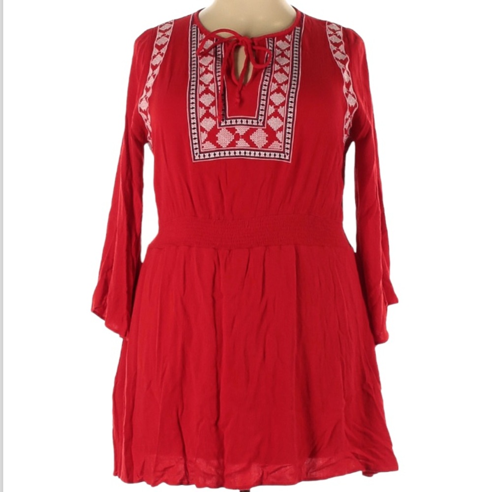 Stellah Red Boho Dress Size 2X